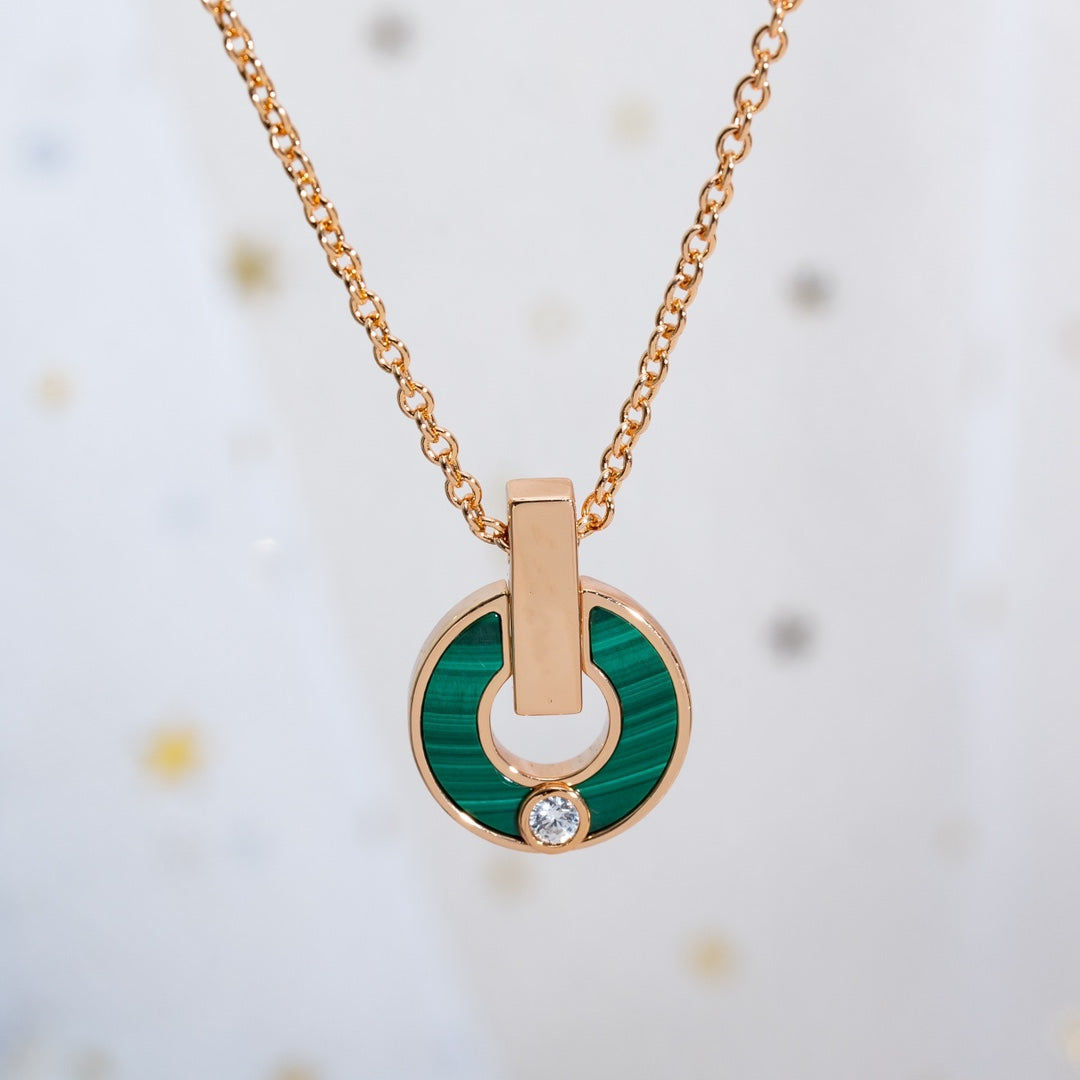 DIANA GARI NECKLACE PINK GOLD MALACHITE