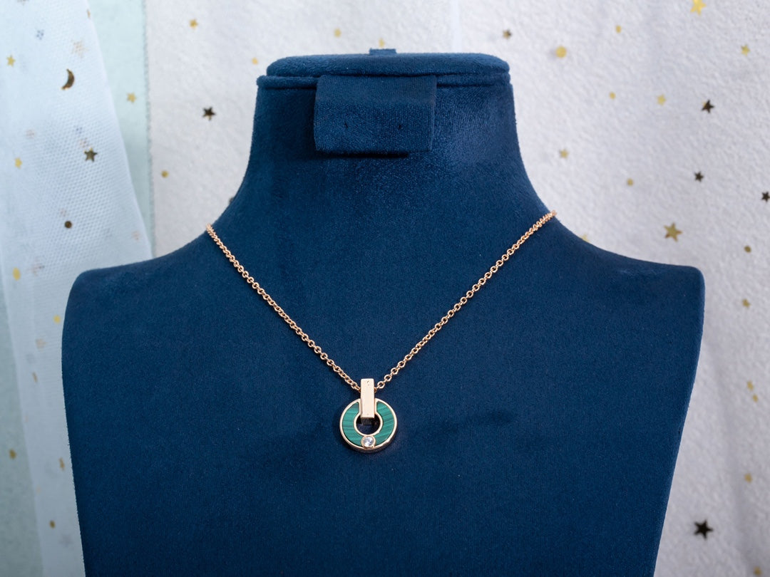 DIANA GARI NECKLACE PINK GOLD MALACHITE