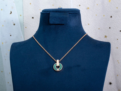 DIANA GARI NECKLACE PINK GOLD MALACHITE
