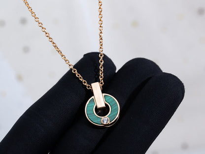 DIANA GARI NECKLACE PINK GOLD MALACHITE
