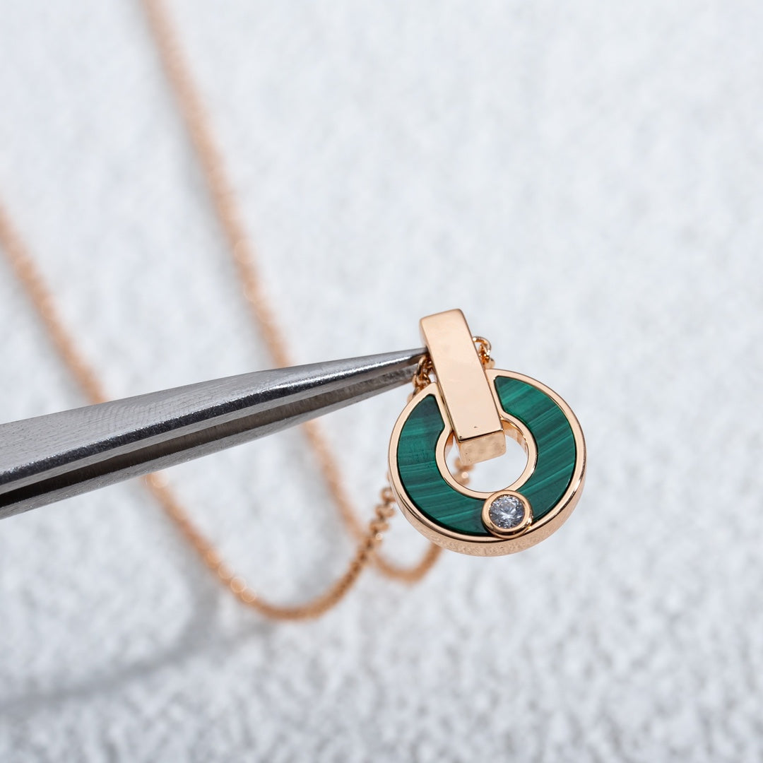 DIANA GARI NECKLACE PINK GOLD MALACHITE