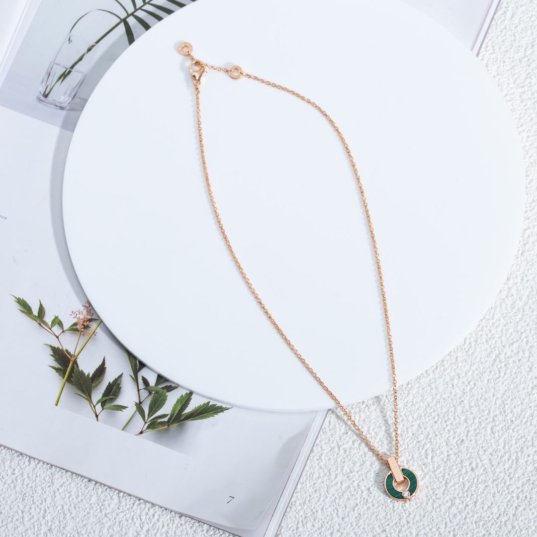 DIANA GARI NECKLACE PINK GOLD MALACHITE