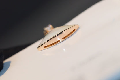 DIANA DREAM NECKLACE WHITE MOP PINK GOLD 1 DIAMOND