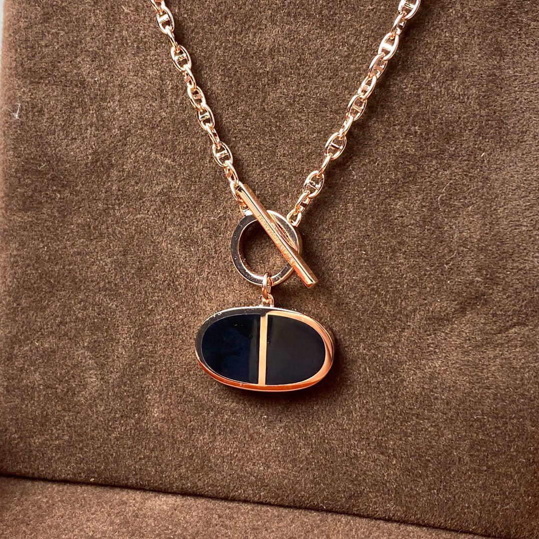 DIANA CHAINE VERSO BLACK CERAMIC NECKLACE