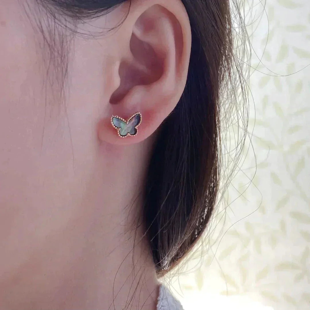 DIANA BUTTERFLY DARK MOP  EARRINGS