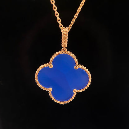 DIANA CLOVER 25MM NECKLACE TURQUOISE ROSE GOLD