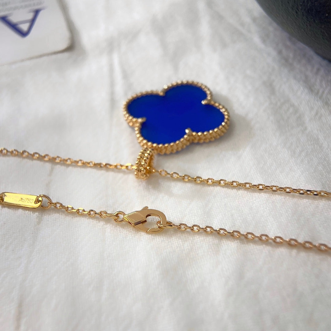 DIANA CLOVER 25MM NECKLACE TURQUOISE ROSE GOLD