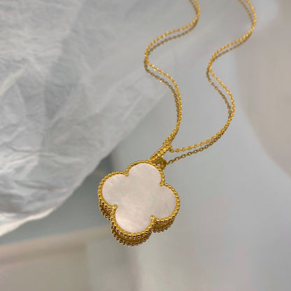 DIANA CLOVER 25MM MOP LARGE PENDANT NECKLACE