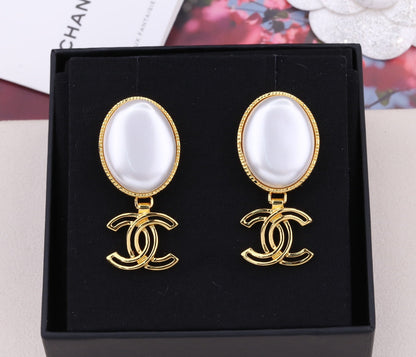 PENDIENTES GOTA DOBLE C ORO BLANCO