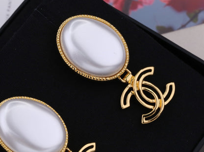 PENDIENTES GOTA DOBLE C ORO BLANCO