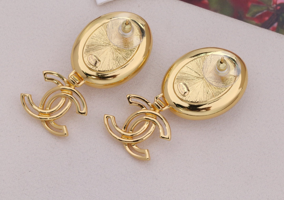 PENDIENTES GOTA DOBLE C ORO BLANCO
