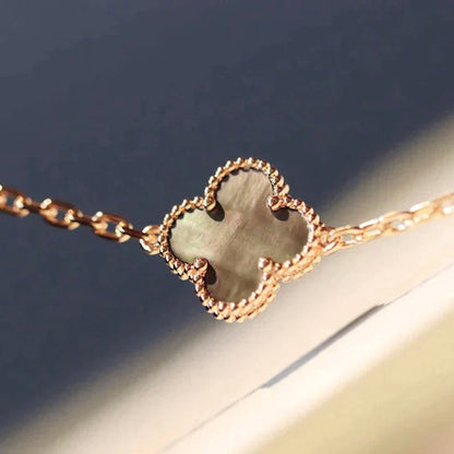 DIANA CLOVER 20 MOTIFS DARK MOP DIAMOND  NECKLACE