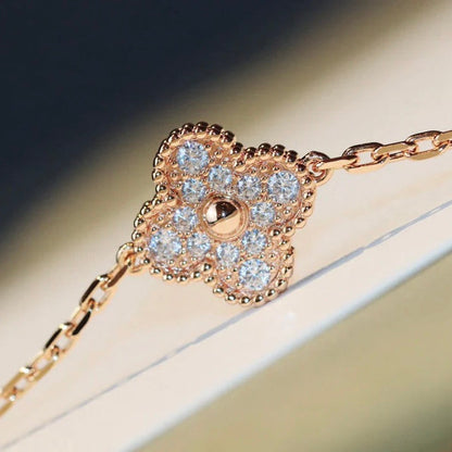 DIANA CLOVER 20 MOTIFS DARK MOP DIAMOND  NECKLACE