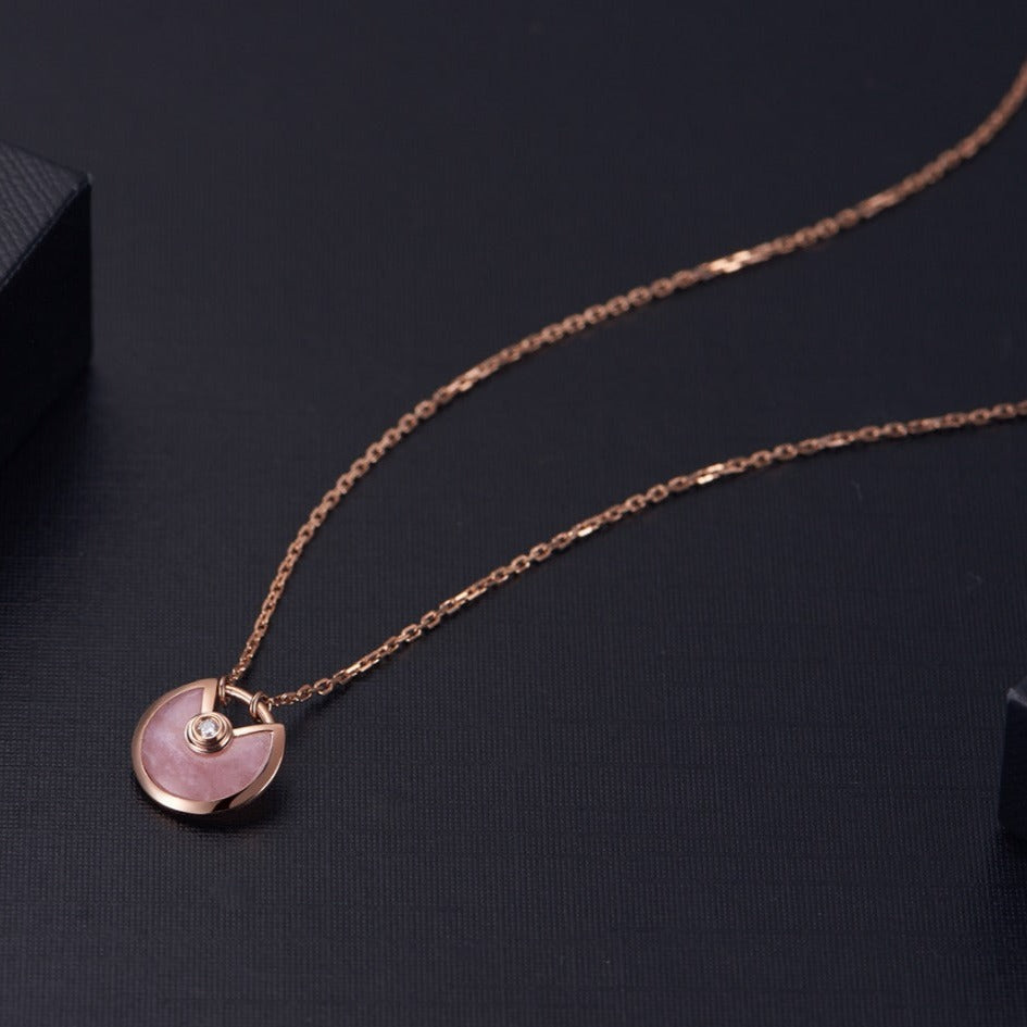 DIANA AMULETTE ROSE GOLD PINK MOP NECKLACE