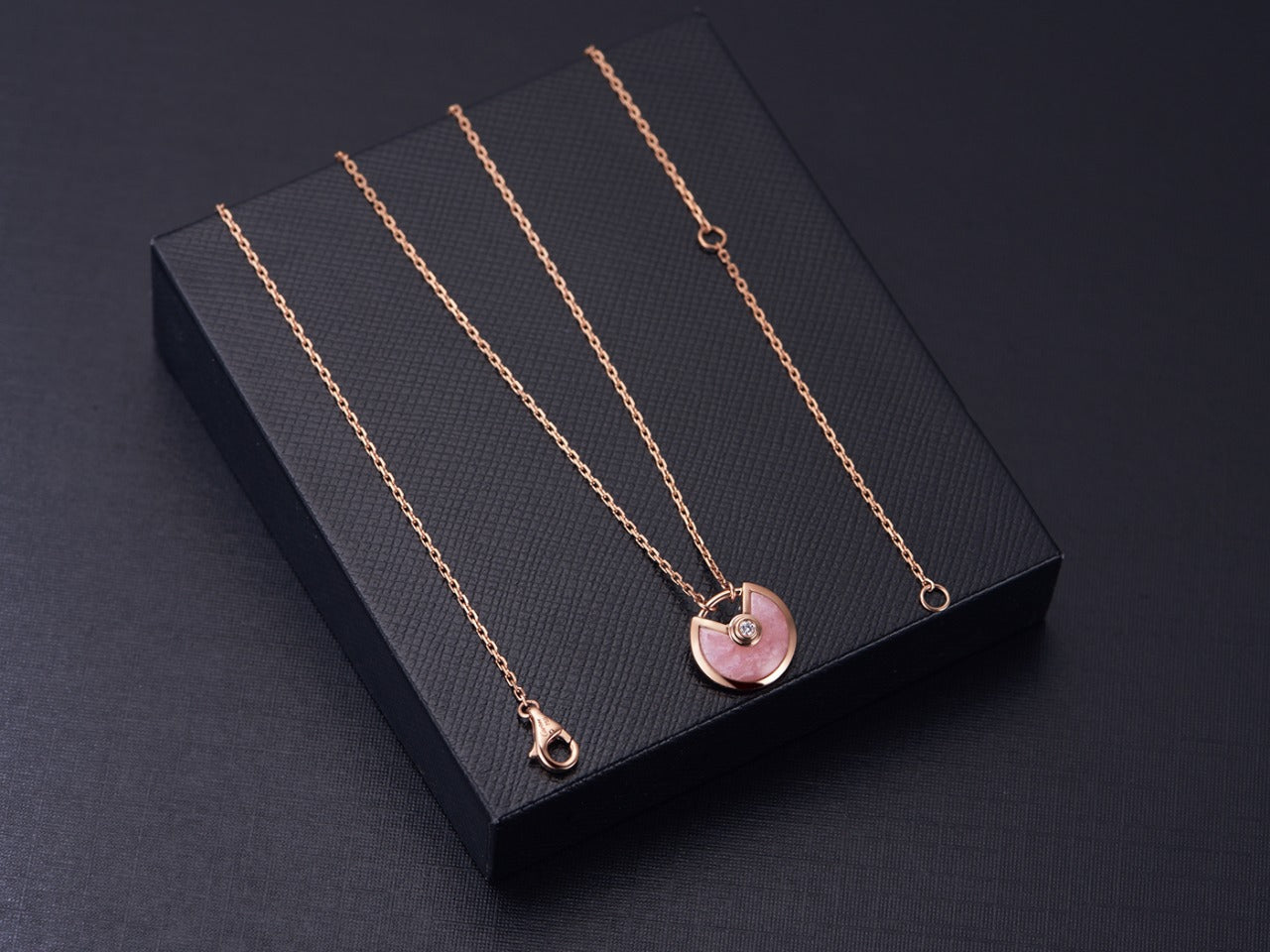 DIANA AMULETTE ROSE GOLD PINK MOP NECKLACE