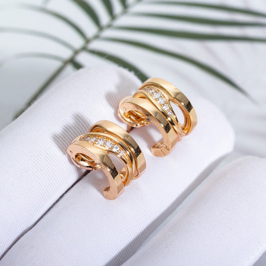 DIANA ZERO 1 PINK GOLD DIAMONDS EARRINGS