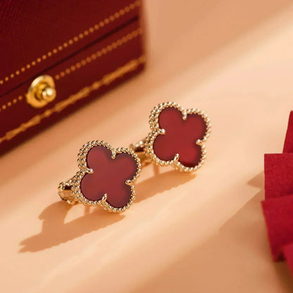 DIANA CLOVER MEDIUM 1 MOTIFS CARNELIAN  EARRINGS