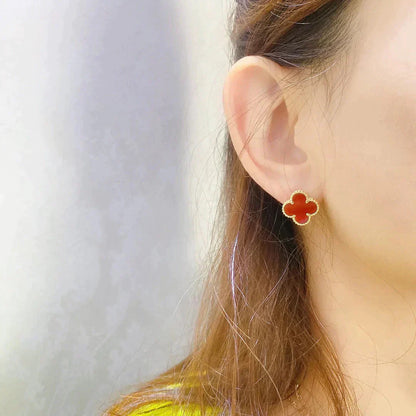 DIANA CLOVER MEDIUM 1 MOTIFS CARNELIAN  EARRINGS