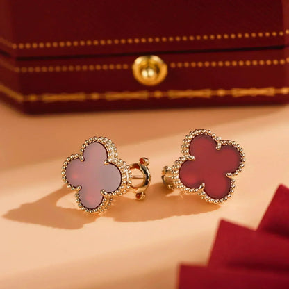 DIANA CLOVER MEDIUM 1 MOTIFS CARNELIAN  EARRINGS