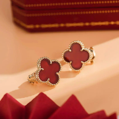 DIANA CLOVER MEDIUM 1 MOTIFS CARNELIAN  EARRINGS