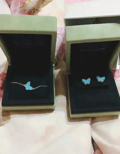 DIANA BUTTERFLY TURQUOISE EARRINGS SILVER