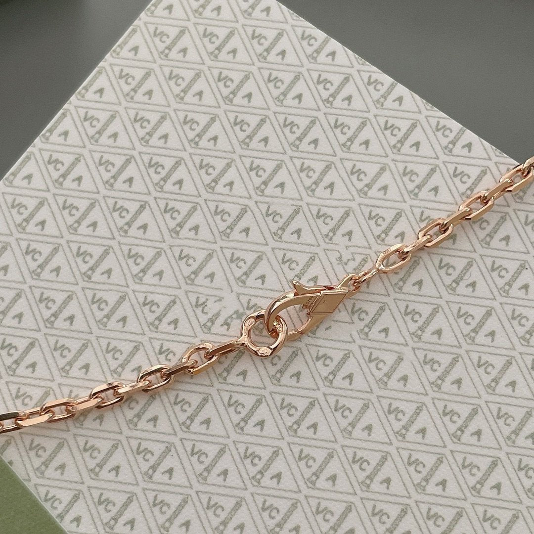 DIANA LUCKY SPRING 15 MOTIFS ROSE GOLD NECKLACE