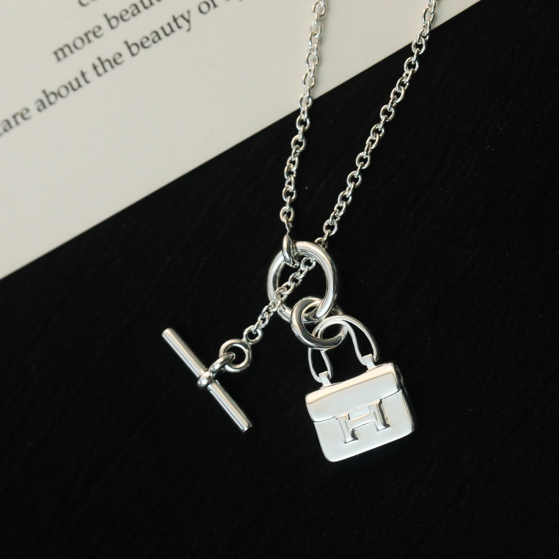 DIANA POP H PEDANT SILVER NECKLACE