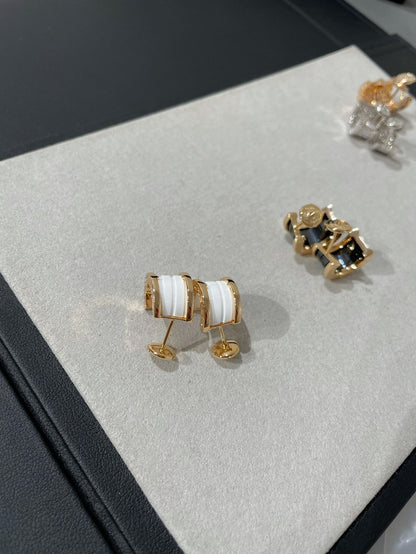 DIANA ZERO 1 PINK GOLD CERAMIC EARRINGS