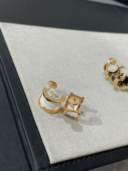 DIANA ZERO 1 PINK GOLD CERAMIC EARRINGS