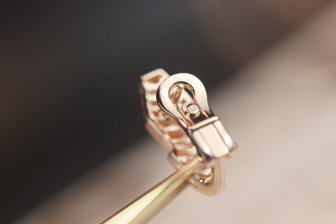 DIANA SERPENT PINK GOLD DIAMOND EARRINGS