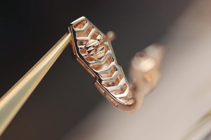 DIANA SERPENT PINK GOLD DIAMOND EARRINGS