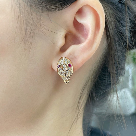 DIANA SERPENT DIAMOND STUD EARRINGS