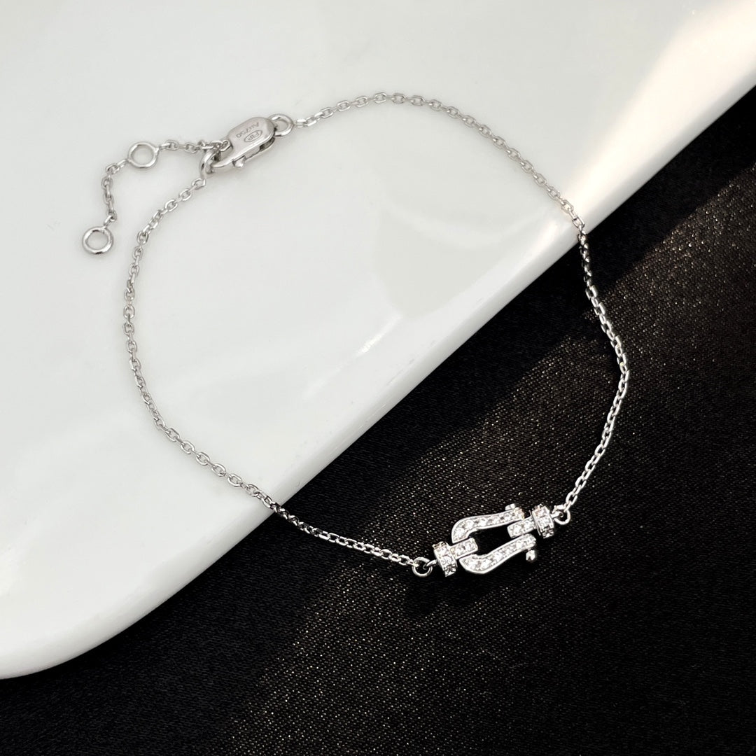 DIANA FORCE 10 - MINI MODELO DE ESLABONES DE CADENA CON HEBILLA DE DIAMANTE COMPLETO