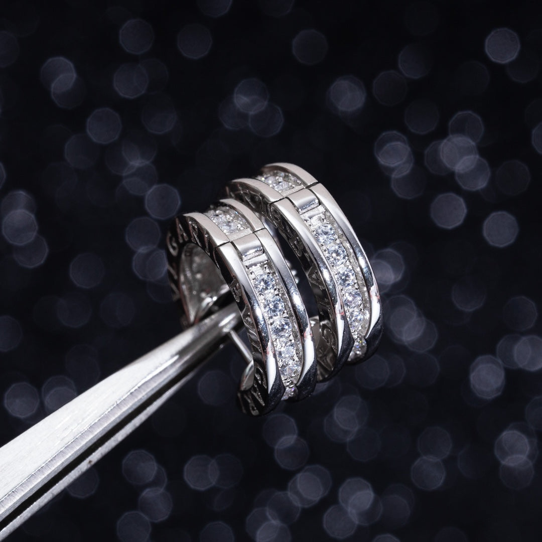 DIANA ZERO 1 MINI SILVER DIAMOND EARRINGS