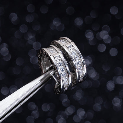 DIANA ZERO 1 MINI SILVER DIAMOND EARRINGS