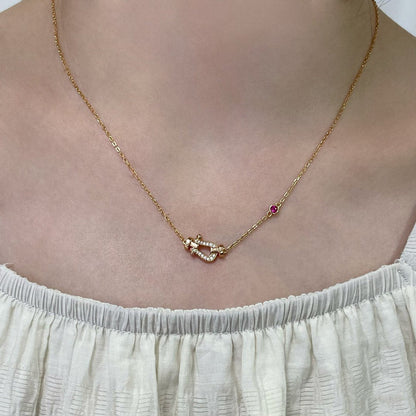 DIANA FORCE 10 DIAMOND PINK GOLD NECKLACE