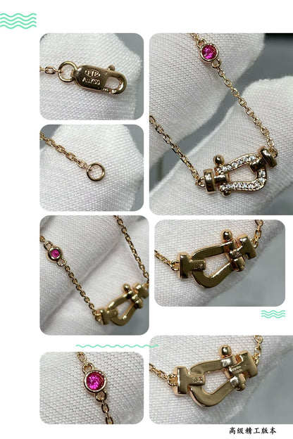 DIANA FORCE 10 DIAMOND PINK GOLD NECKLACE