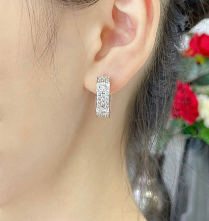 DIANA LOVE 5.5MM DIAMOND PAVED EARRINGS