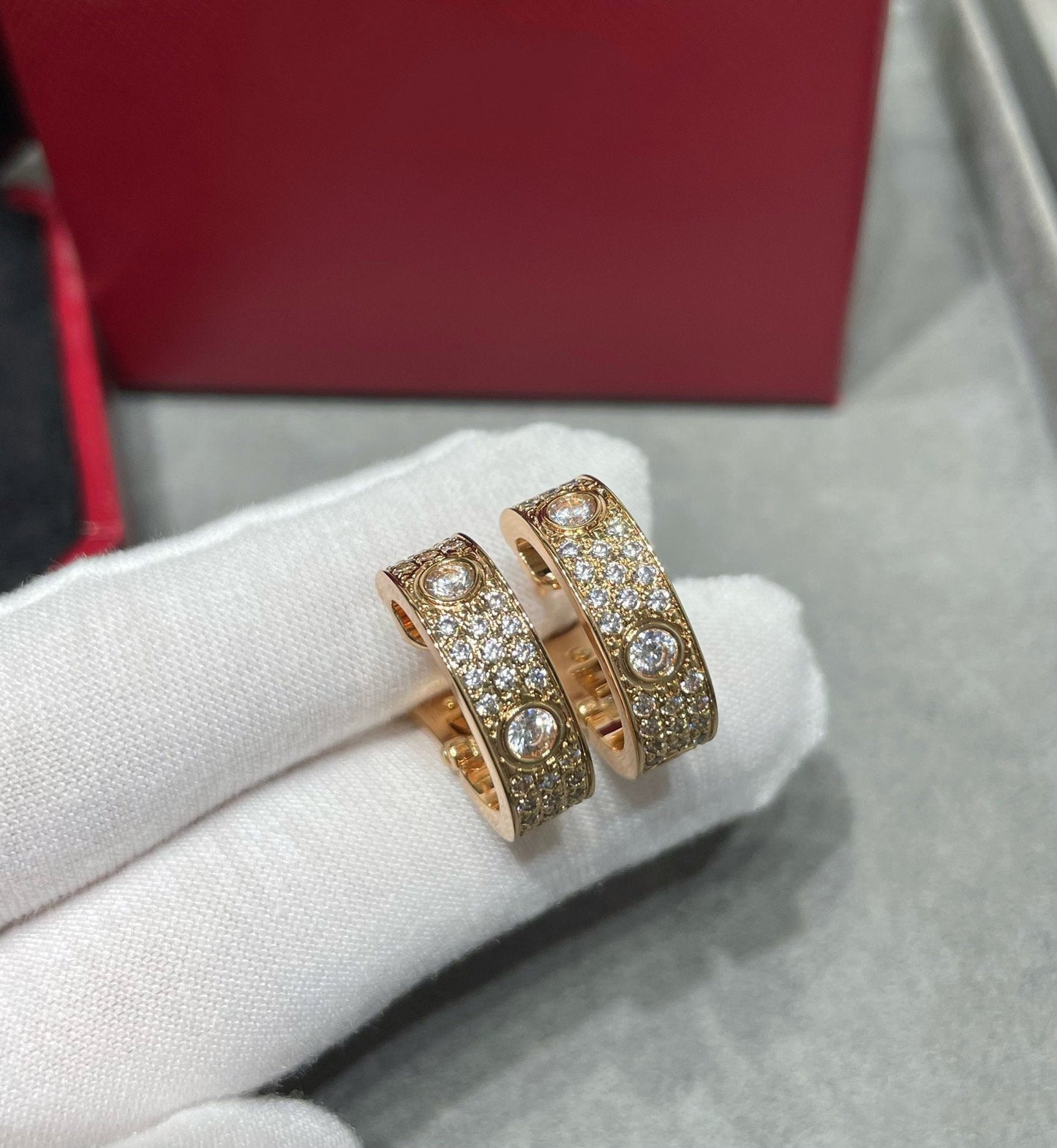 DIANA LOVE 5.5MM DIAMOND PAVED EARRINGS
