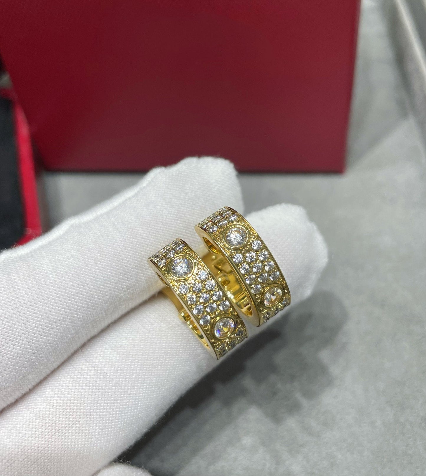 DIANA LOVE 5.5MM DIAMOND PAVED EARRINGS
