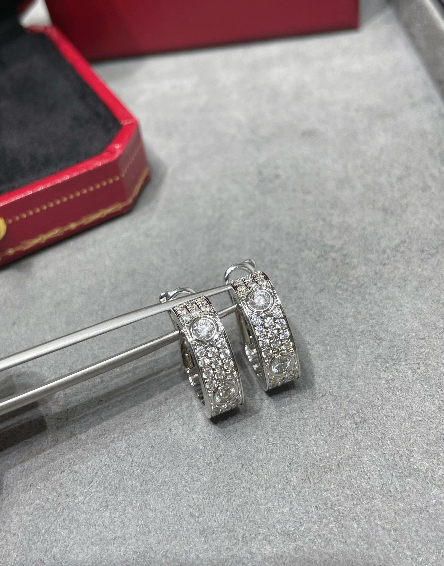 DIANA LOVE 5.5MM DIAMOND PAVED EARRINGS