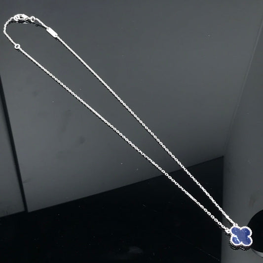 DIANA CLOVER PIETERSITE SILVER LONG NECKLACE