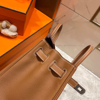 HM BIRKIN 25CM CUIR TOGO DORÉ QUINCAILLERIE ARGENTÉE