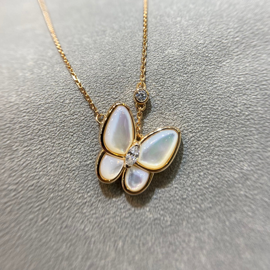 DIANA BUTTERFLY MOP DIAMOND NECKLACE