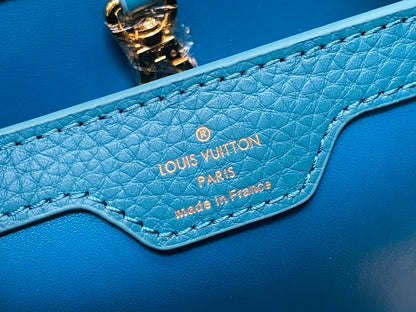 CAPUCINES BB 27 AZUL TAURILLON HARDWARE DORADO