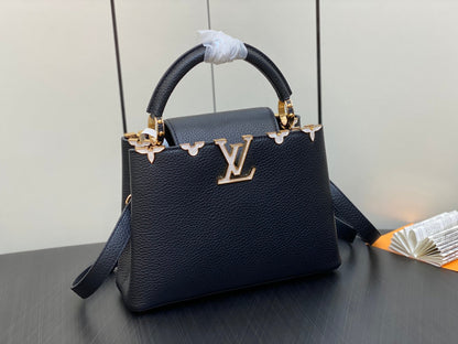 CAPUCINES BB 27 NEGRO TAURILLON HARDWARE DORADO