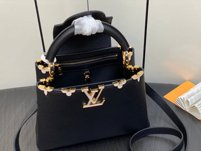 CAPUCINES BB 27 NEGRO TAURILLON HARDWARE DORADO