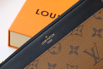 MONEDERO LV SLIM LONA MONOGRAMA REVERSIDA 20 CM