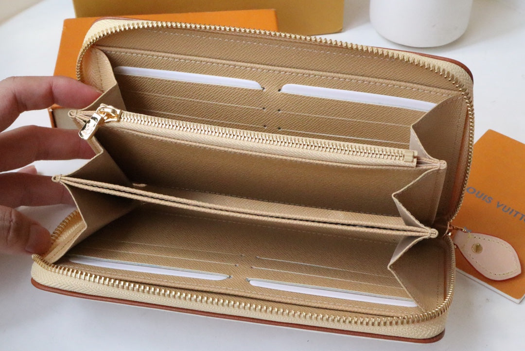 CARTERA CLEMENCE 19.5 LONA MONOGRAMA BLANCO ROSA
