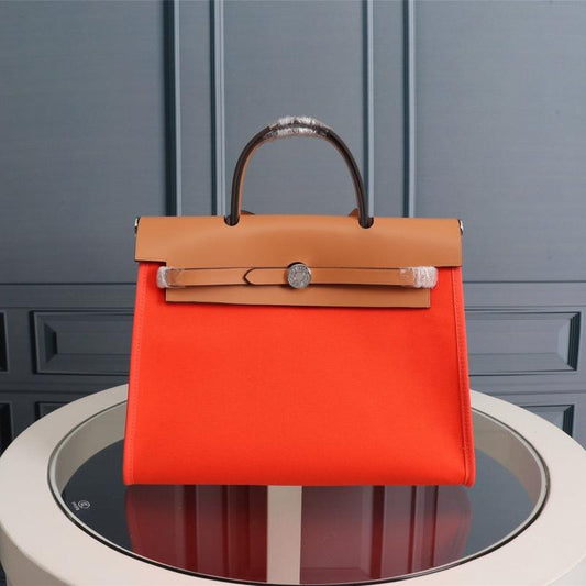 HM HERBAG ZIP 31 LONA ROJA NARANJA Y COBRE